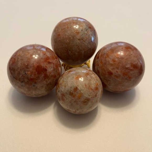 Sunstone Crystal Sphere | Natural Hand Polished Sunstone | Home Décor Ball Gifts - Picture 4 of 4